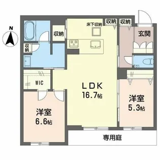 アルフラット オリーブ【1階】の間取り