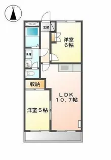 サンメゾンⅡ【201号室】の間取り