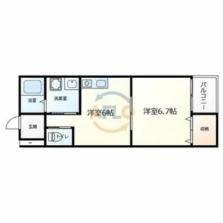サンコート勝山【2階】の間取り