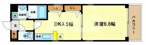 プレジオ中之島【8階】の間取り