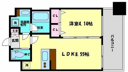 プレジオ城北【8階】の間取り