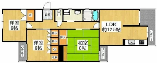 新檜尾台第四次住宅18号棟【2階】の間取り