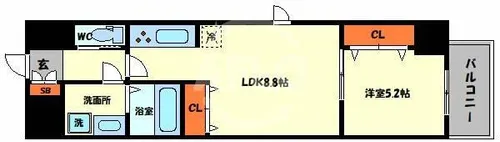 スプランディッド堀江【14階】の間取り