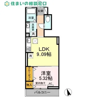 愛知県岡崎市真伝町字抱六岩【アパート】の間取り