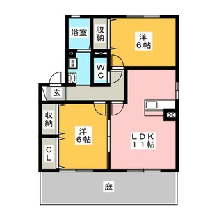 カーサ梨野 B【1階】の間取り