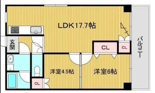 ブエナビスタ姫路【401号室】の間取り