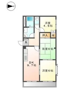 メゾンコンフォール【203号室】の間取り