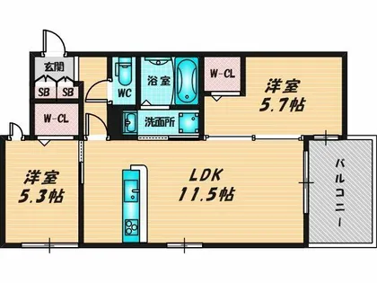 ナティ サウス【1階】の間取り