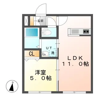 クラリス北16条B棟【4階】の間取り