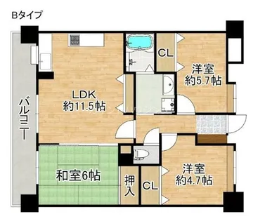 ジュネス泉佐野パセオ【6階】の間取り