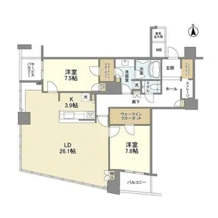 ザ・タワー大阪【15階】の間取り