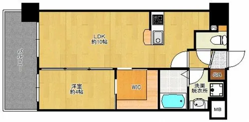 リアンシエルブルー雑餉隈【9階】の間取り