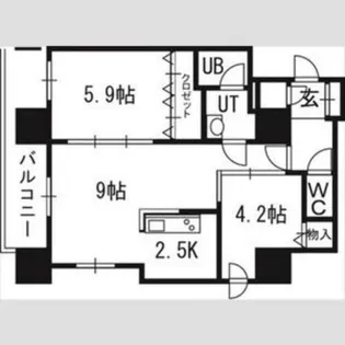 クレジデンス札幌・南4条【4階】の間取り