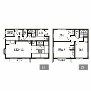 愛知県名古屋市緑区亀が洞3丁目【一戸建】の間取り