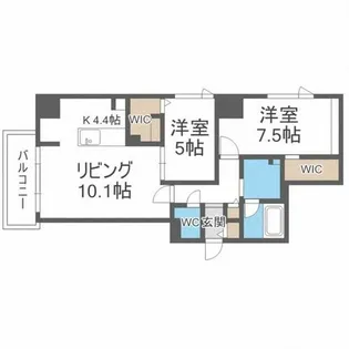 F018HIRAGISHI【7階】の間取り