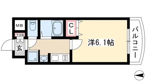 プレサンス覚王山D-StyleⅡ【1102号室】の間取り