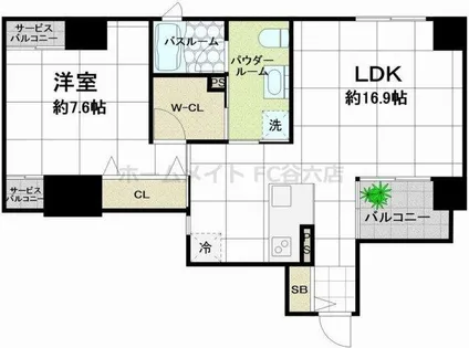 イーストモート高麗橋【7階】の間取り