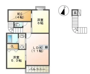 トラミッドヴィラ花田【2階】の間取り