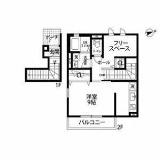 クレール ヴェールメゾンⅠ【2階】の間取り