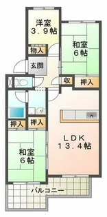 シティハイツ狩口【3階】の間取り
