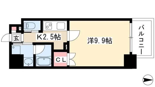 プランベイム大須駅前【403号室】の間取り