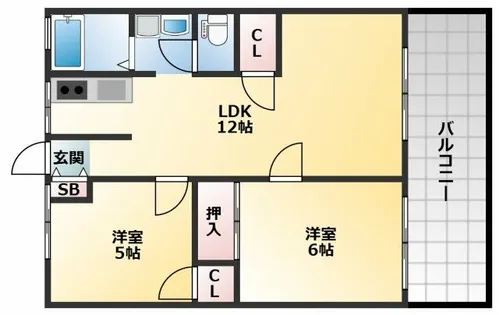 今辻ハイツ【1階】の間取り