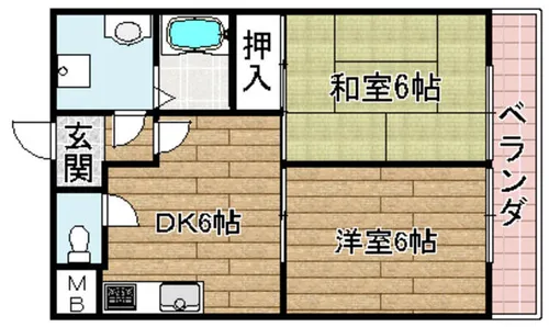 ドミール上牧【2階】の間取り