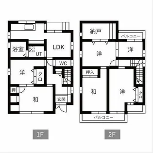 愛知県北名古屋市鹿田院田前【一戸建】の間取り