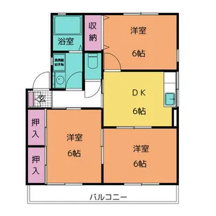 ハイカムール美幸 B棟【2階】の間取り