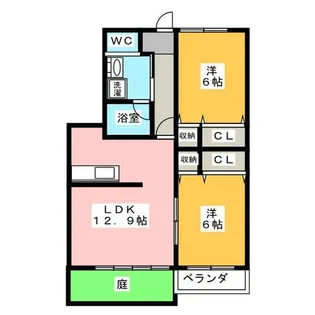 ハイステージ12 B【1階】の間取り
