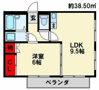 1LDKの間取り画像