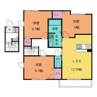 ヴィラ ルーチェA【2階】の間取り