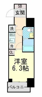 ララプレイス三宮東アスヴェル【6階】の間取り