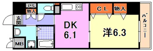 EIGHT KOBE【4階】の間取り