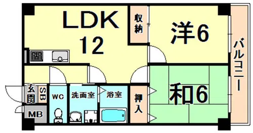 アヴェニール塚口【4階】の間取り