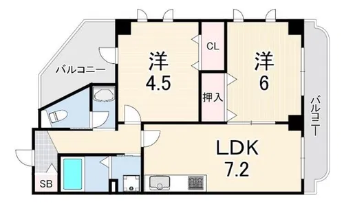 メインステージ武庫之荘【4階】の間取り
