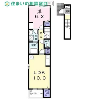 愛知県岡崎市牧御堂町字水洗【アパート】の間取り