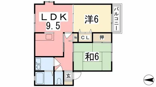 サンビレッジ東南【205号室】の間取り