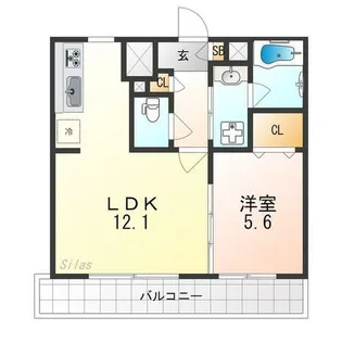 アンジュ京都天神川【3階】の間取り