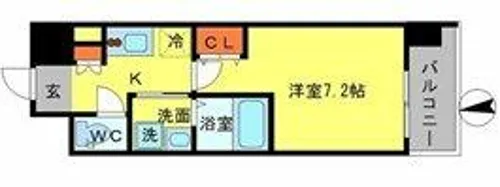 エスリード難波SOUTH【3階】の間取り