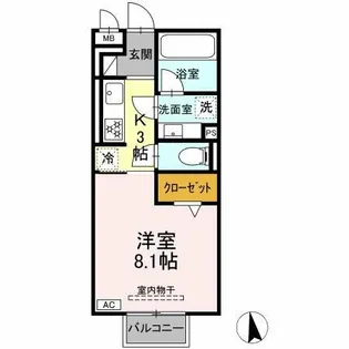 サンクキャトル【201号室】の間取り