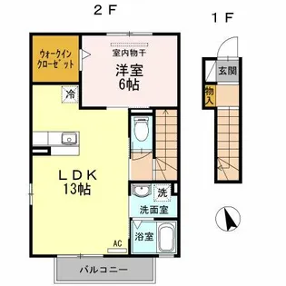 クレストヒルズ C棟【202号室】の間取り