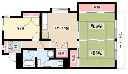牧の原パークマンション【2階】の間取り