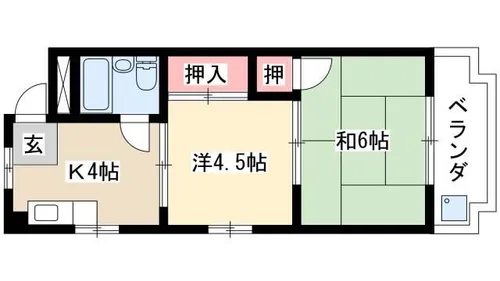 リバーサイドゆう【101号室】の間取り