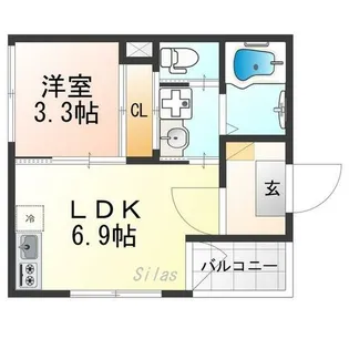 ハーモニーテラス椥辻西浦町Ⅱ【1階】の間取り