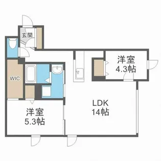ネコオール小樽稲穂【203号室】の間取り