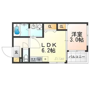 ハーモニーテラス椥辻西浦町Ⅱ【3階】の間取り