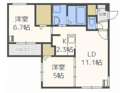 ドルチェ621【2階】の間取り