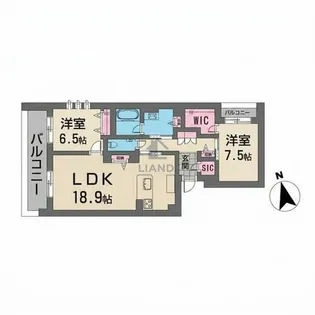 ワイエア平尾浄水【304号室】の間取り