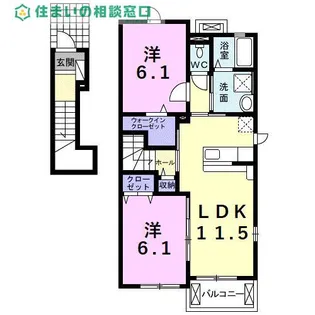 愛知県碧南市雨池町2丁目【アパート】の間取り